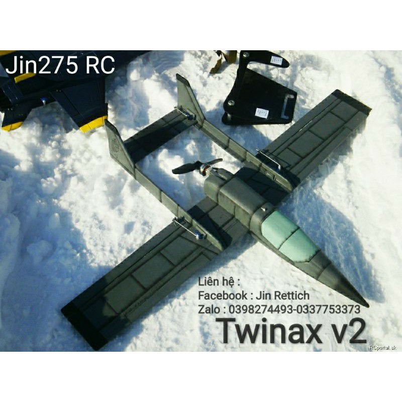 ♥️ Siêu Sale  Bộ vỏ kit máy bay Twinax V2 sải 1mét