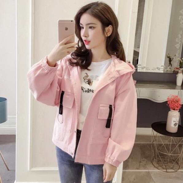 Áo Khoác Kaki Nữ Túi To Retro thiết kế tinh tế cho phái đẹp hàng mới thời trang kmg