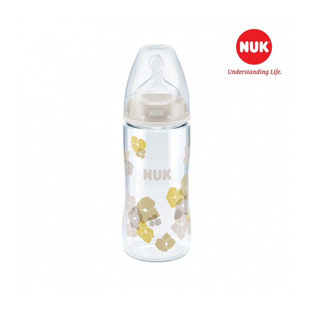 Bình Sữa NUK Premium Choice Nhựa PA Núm Ti dành cho bé từ 0-6 tháng tuổi -size M