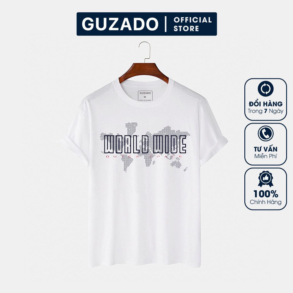 Áo Thun Nam In Hình Guzado, Chất Cotton Mát Nhẹ, Thấm Hút Cực Tốt, Phong Cách Trẻ Trung Năng Động GTS05