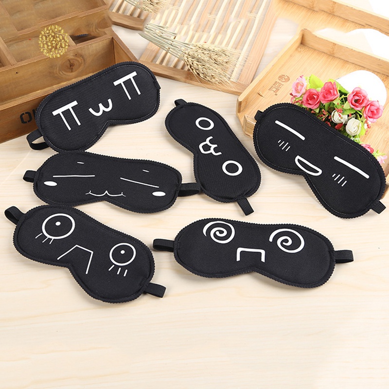 [Hàng mới về] Miếng bịt mắt ngủ màu đen họa tiết hoạt hình đáng yêu