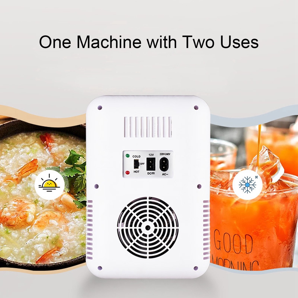Tủ Lạnh Mini 8L 110V Đa Năng Màu Hồng Dùng Cho Xe Hơi / Nhà Ở / Xe Hơi