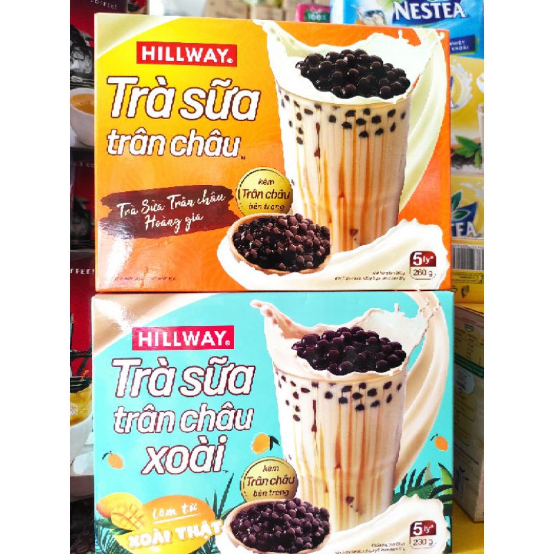 Trà Sữa Trân Châu Hoàng Gia HILLWAY Kèm Gói Trân Châu Bên Trong Pha 5 cốc