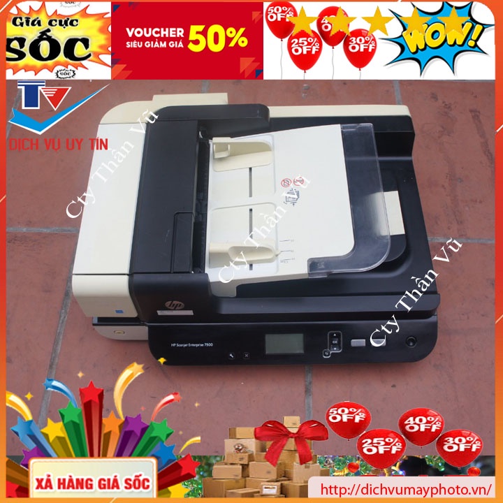 Máy scan cũ HP Scanjet Enterprise 7500 Flatbed Scanner có khay ADF có mặt kính chất lượng đảm bảo có bảo hành