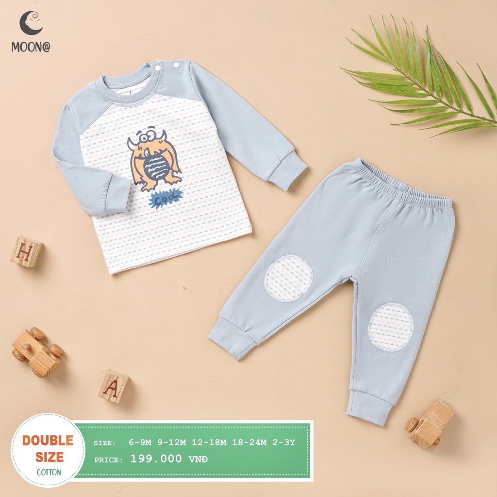 Bộ Dài Hãng MOON Chất Cotton Nhung Dày Dặn, Mịn, Mềm Cho Bé Trai Bé Gái