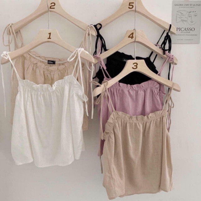 [Mã FAMAYWA giảm 10K đơn 50K] Áo 2 dây đũi linen viền bèo siêu hot | BigBuy360 - bigbuy360.vn