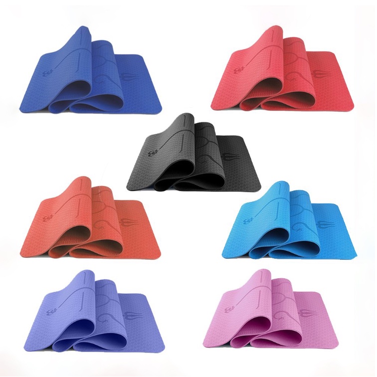 Thảm tập yoga, thảm tập gym TPE 2 lớp chống trượt 6mm-8mm tại nhà _ KhỏeSport365