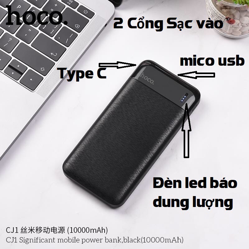 [ Tặng Quà 40K ] Pin Sạc Dự Phòng CJ1 Hoco - Dung Lượng Cao 10.000mAh - Pin Dự Phòng Pin Trâu Siêu Mõng