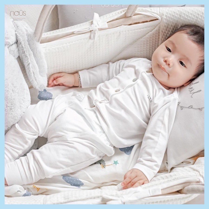 Bộ Nous sơ sinh (size Newborn) dài tay vải petit mềm mát cho bé mẫu mới 2022