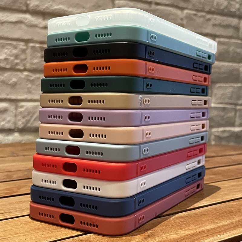 Ốp Điện Thoại Mềm Màu Trơn 1P00 Cho iPhone 13 12 11 Pro Max X Xs Max Xr 6P 7P 8P 6 7 8 SE 2020
