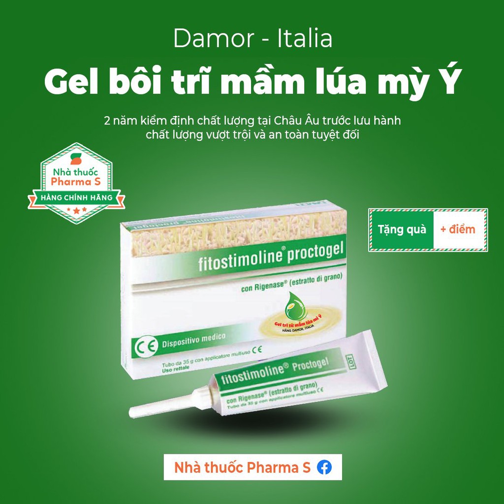 📌[Mưa quà tặng] Gel bôi trĩ dùng được cho bà bầu Fitostimiline Proctogel từ mầm lúa mì Made in Italy