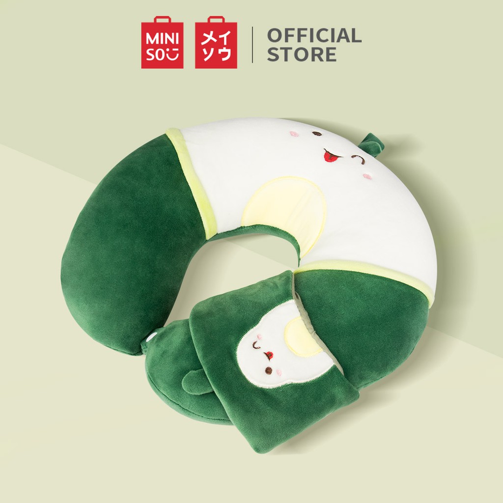 Gối kê cổ và bịt mắt Miniso Fruit Series Eye Patch hình chữ U (Xanh)