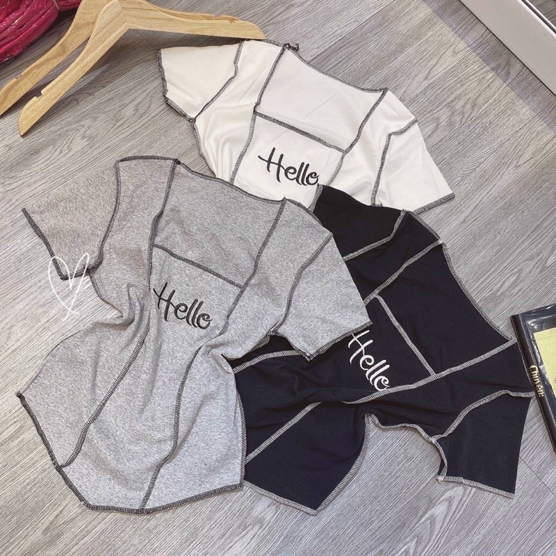[Mã 11FASHIONSALE1 giảm 10K đơn 50K] Áo thun body cổ vuông chần chỉ thêu chữ
