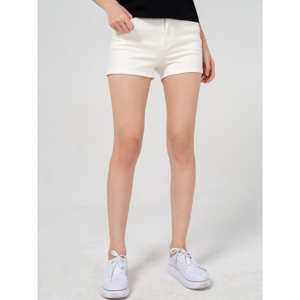 Quần Short Jeans Nữ Bó Cạp Cao Suông Trơn, Phong Cách Trẻ Trung, Dễ Phối Đồ SJN4010
