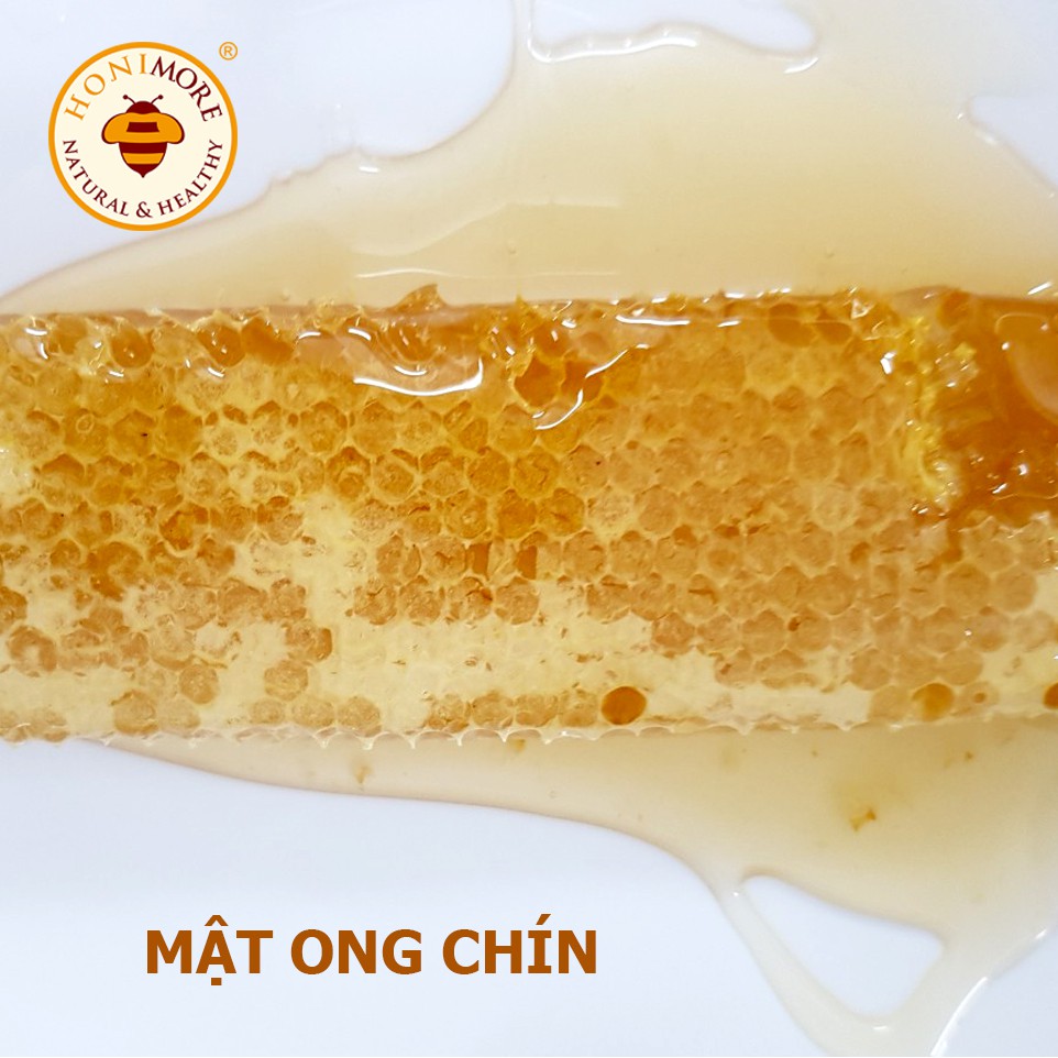 Mật ong rừng nguyên chất Honimore Hoa Miền Núi hũ 360g - tăng sức đề kháng, tốt cho sức khỏe