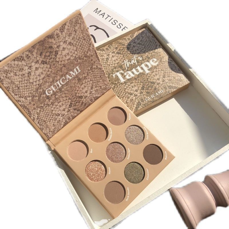 ins Super Fire Snake Pattern Nine Colors Student Daily Eyeshadow Palette Shiny Grey Brown Earth Color Novice Makeup