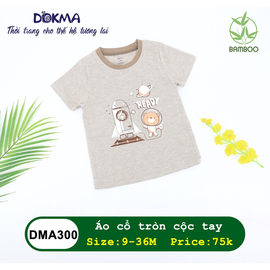 [Mã FAMAYFA2 giảm 10K đơn 50K] DMA300 Áo cổ tròn cộc tay Dokma vải sợi tre (9-36M)