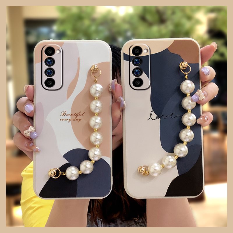 Ốp điện thoại silicon dẻo gắn vòng đeo tay hình gấu đáng yêu cho Oppo Reno4 Pro 4g