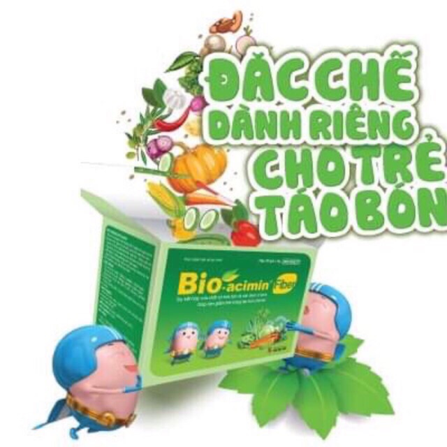 Bioacimin (gói cốm và viên nhai) (người lớn và trẻ em bị táo báo, sức đề kháng kém....)