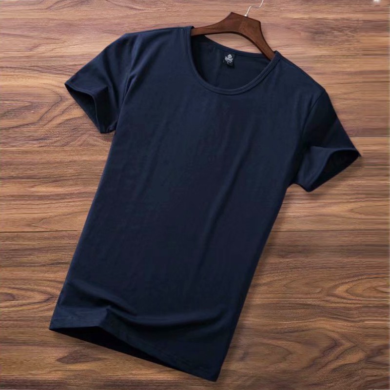 Áo thun dáng rộng tay ngắn cổ tròn màu trơn thời trang Hàn Quốc cho nam | BigBuy360 - bigbuy360.vn