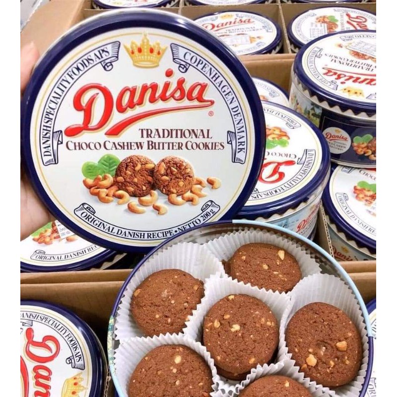 Bánh Danisa Hạt Điều Socola Thái Lan hộp thiếc 200g