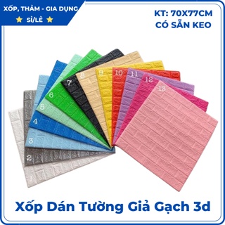 XỐP DÁN TƯỜNG GIẢ GẠCH 3D KHỔ 70X77CM✅ SALE SOCK✅ - Loại 1, Có Sẵn Keo - Miếng Dán Tường, Tấm Dán Tường Khổ Lớn