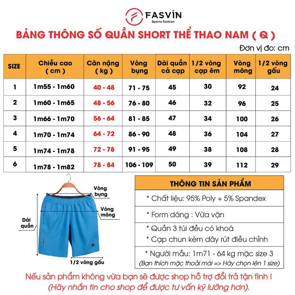 Quần Đùi Nam FASVIN Q475.1.SG Vải Dù Gió Co Giãn Nhẹ Mát Tiện Dụng Thể Thao Hay Mặc Nhà