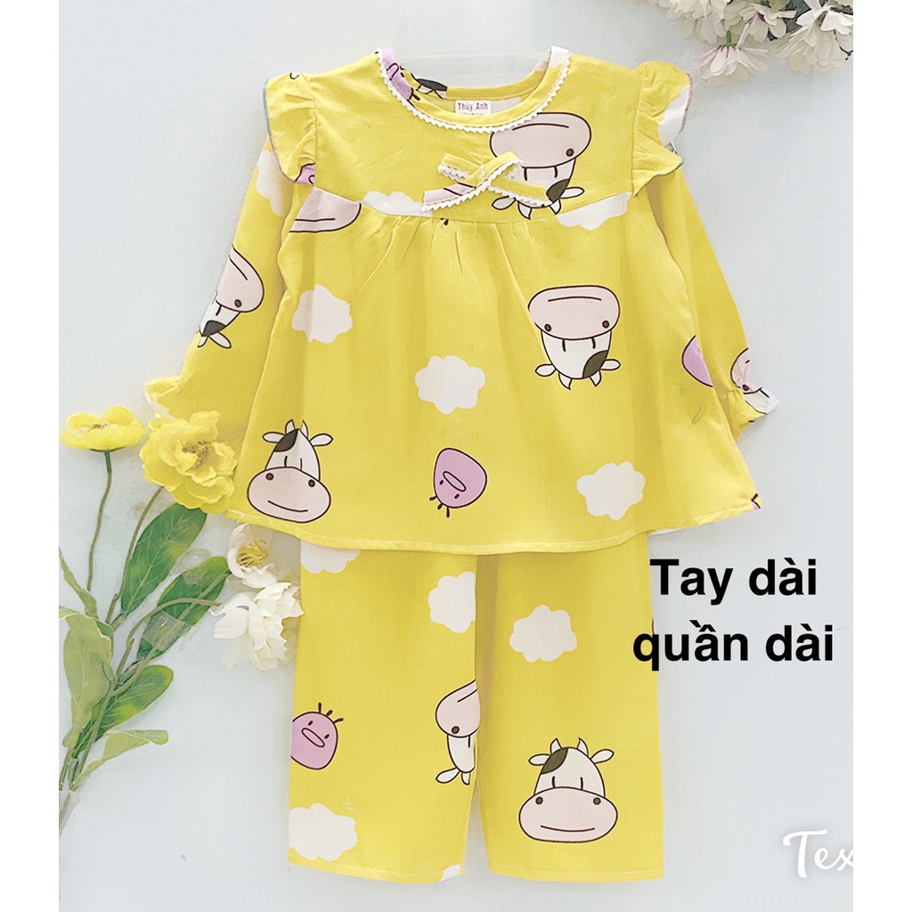 [Bé 9-37kg] Bộ TOLE, LANH TAY DÀI QUẦN DÀI BE GÁI - chất vải tole, lanh 2 da mềm, mịn không co rút [ Hàng đẹp loại 1]