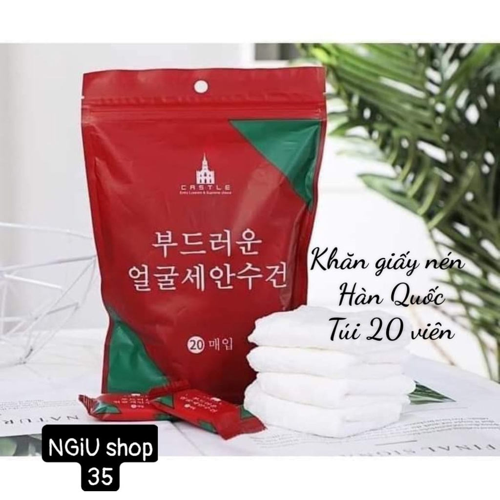 Túi 20 khăn ướt hình viên kẹo bỏ túi du lịch