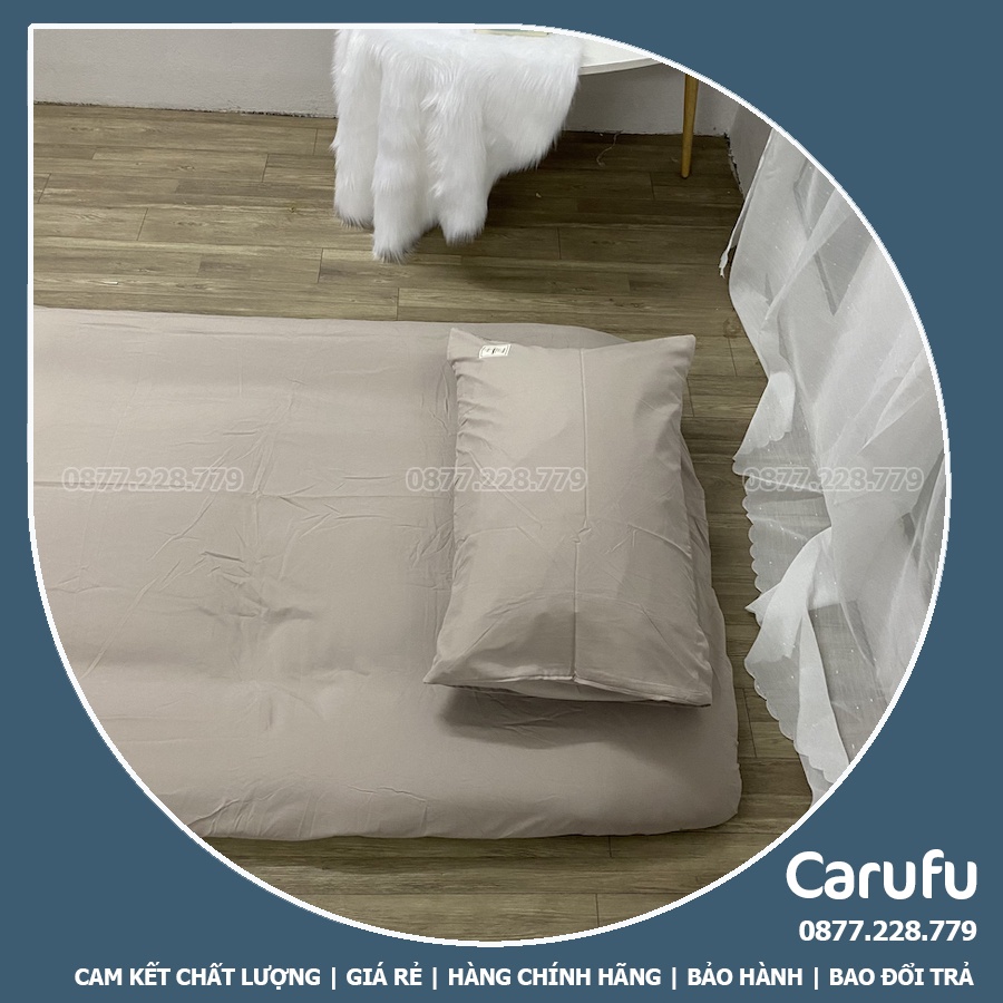 Ga nệm topper 1m4 x 2m Cotton Tici bo chun Mát lạnh giặt máy thoải mái | Carufu