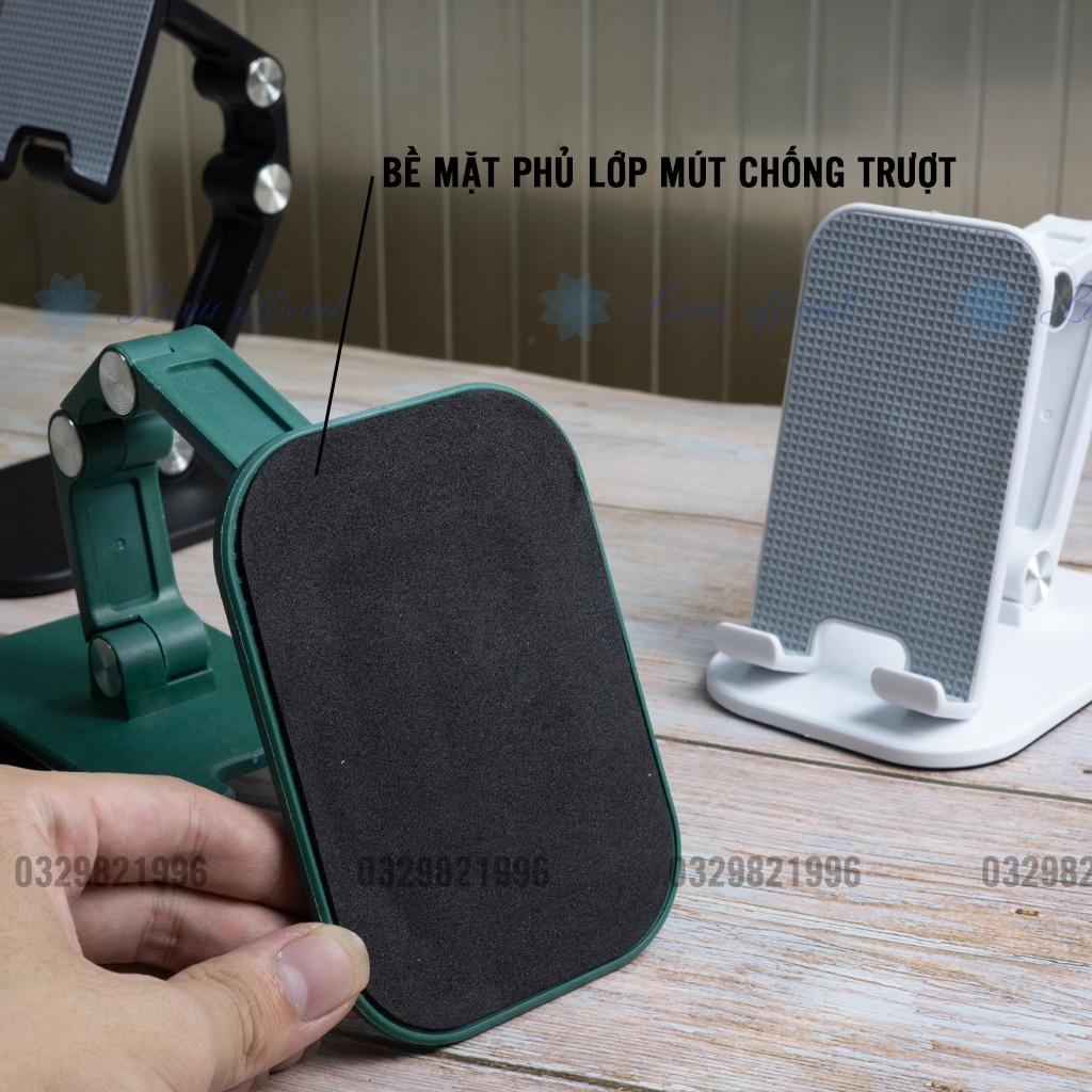 Giá đỡ điện thoại giá đỡ máy tính bảng cao cấp để bàn gấp gọn dùng livestream học online, xem phim