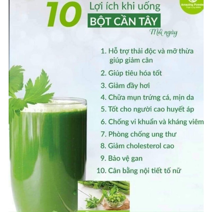 Bột Cần Tây Nguyên Chất Sấy Lạnh Công Nghệ Đức Từ Đà Lạt Farm Thanh Lọc Cơ Thể  (sp1354533)
