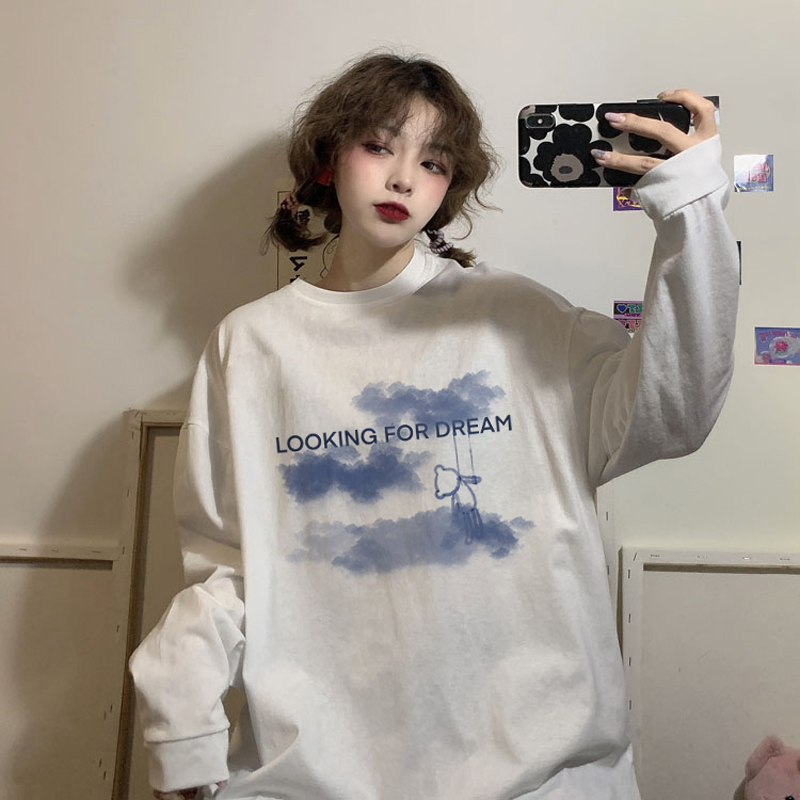 Women Korean Long Sleeve Cloud Printed Blouse | BigBuy360 - bigbuy360.vn