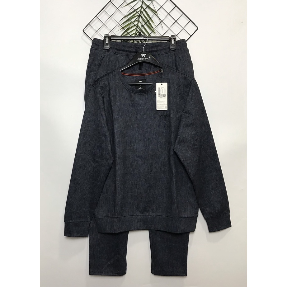 Bộ đồ thu đông nam Aristino  quần suông  from rộng màu tím than ALH010W1