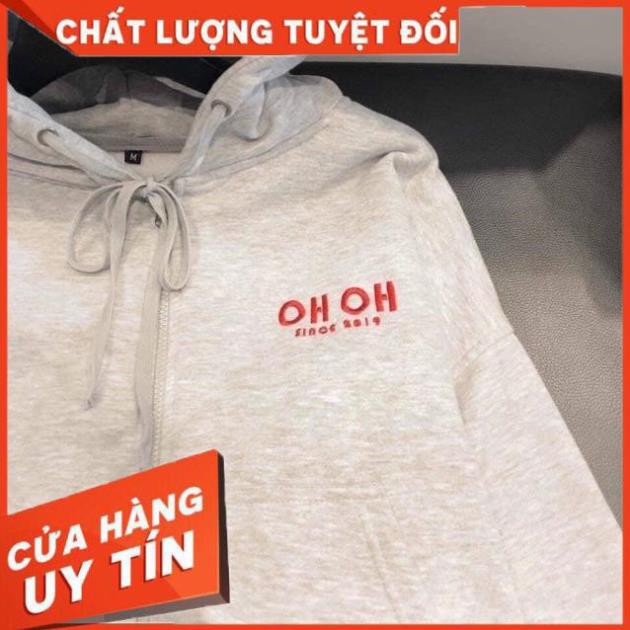 ÁO KHOÁC NỈ NỮ THÊU OHOH CHẤT NỈ NGOẠI FORM RỘNG-UNISEX NAM NỮ MẶC ĐẸP