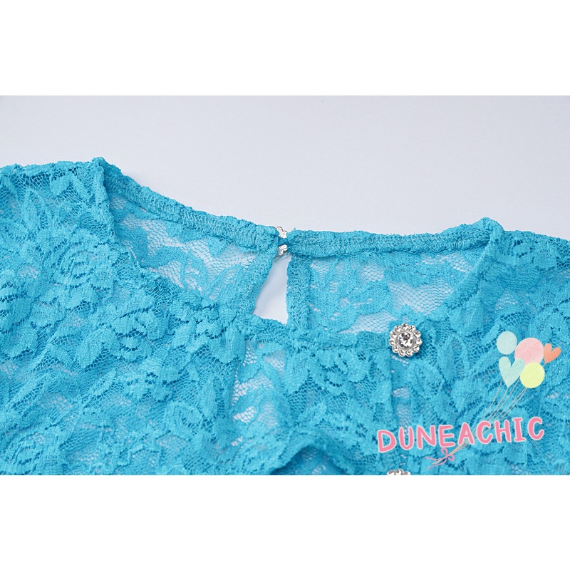 Áo liền quần DUNEA dài tay phối ren xinh xắn dành cho nữ