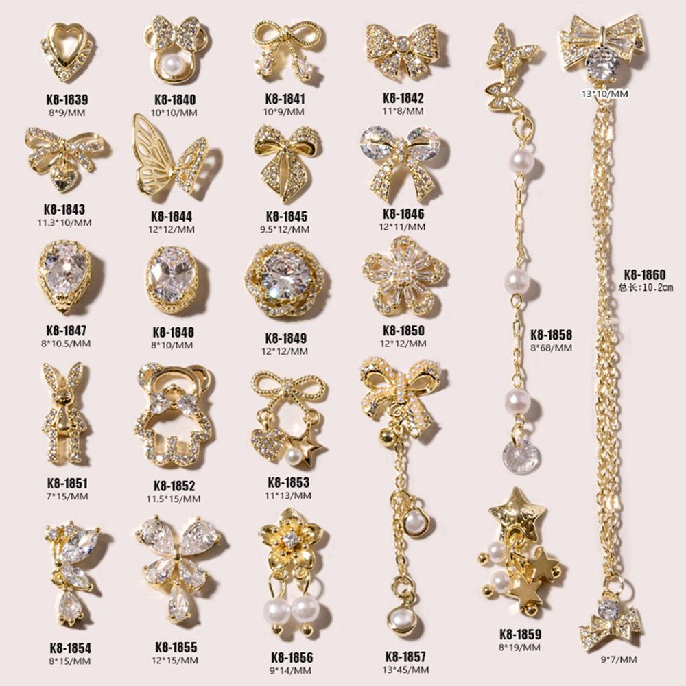 Móng Tay Giả MXGOODS Chất Lượng Cao|Dây Chuyền Mặt Hình Bướm 3D Lấp Lánh