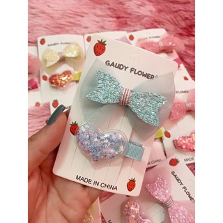 Set 2 kẹp tóc nhiều màu cho bé.