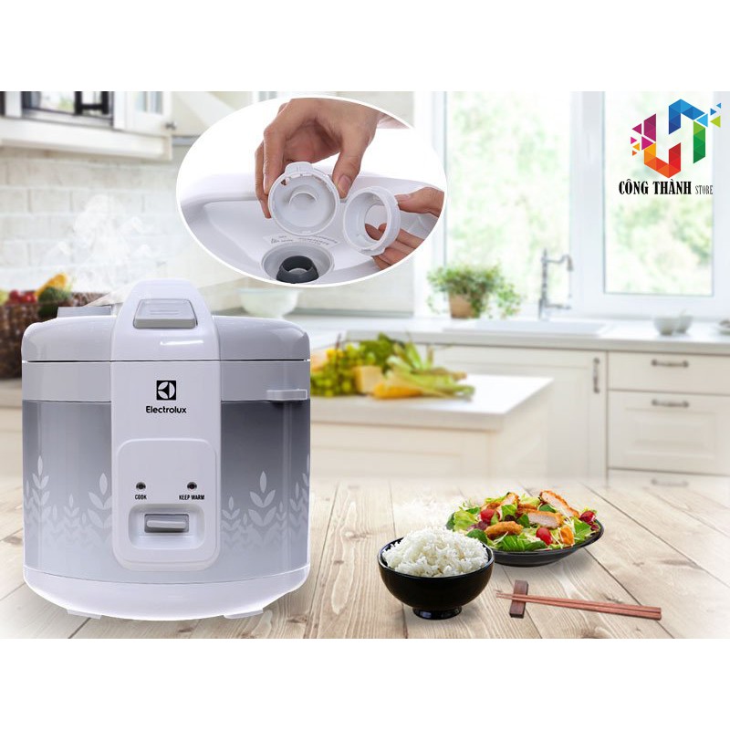 NỒI CƠM ĐIỆN ELECTROLUX 1.8 lít ERC3305- Nồi Cơm Điện Cơ, Màu Xám - CHÍNH HÃNG