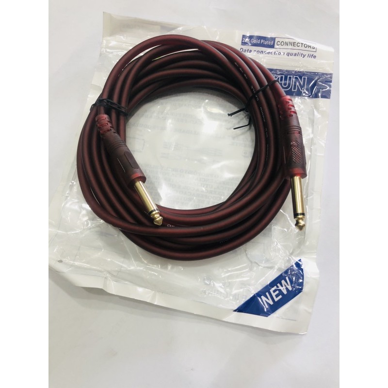 Dây 2 đầu jack cắm 6.5ly màu nâu dẻo dài 5 mét