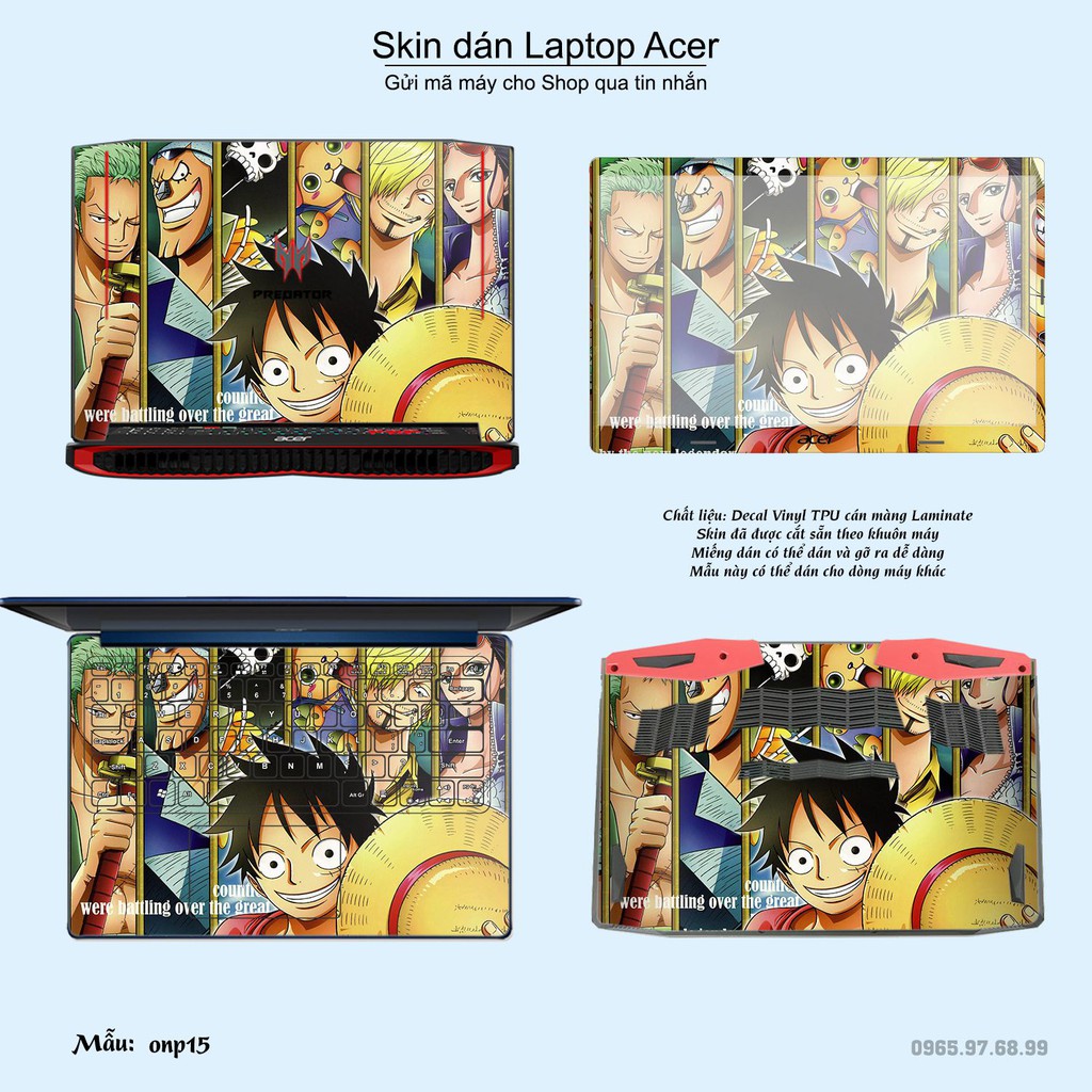 Skin dán Laptop Acer in hình One Piece _nhiều mẫu 18 (inbox mã máy cho Shop)