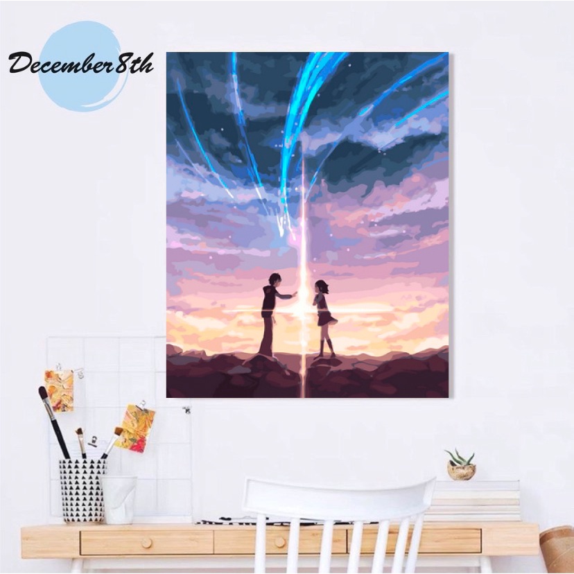 Tranh tô màu theo số Tranh sơn dầu số hóa December8th Couple CP1