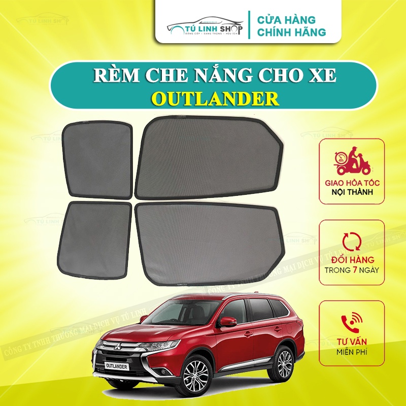 Rèm che nắng nam châm cho xe Mitshubishi Outlander, bộ 4 tấm cho 4 cửa, hàng loại 1 cao cấp nhất, vừa khít kính