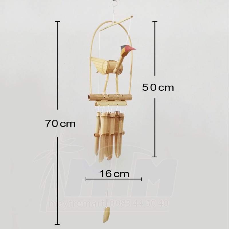 Chuông gió tre hình hạc - con thuyền trang trí nhà cửa