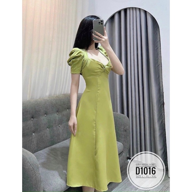 Bigsize Đầm nhún ngực D1016