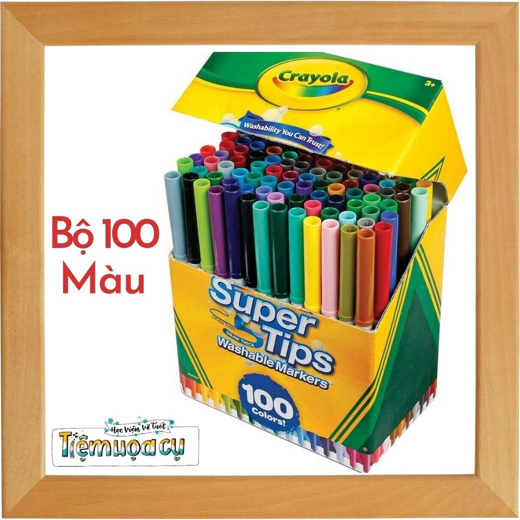 [HVVT] Bộ Crayola Supertips 100 Màu Viết Nét Thanh Nét Đậm