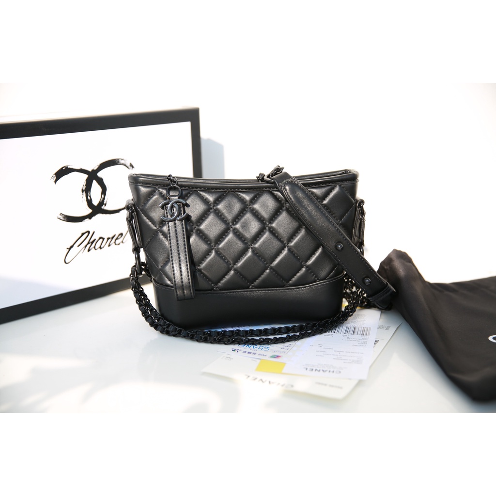Túi chéo W166-21 HOBO black version fullbox bill nguyên seal da đen lì mềm mịn form mê