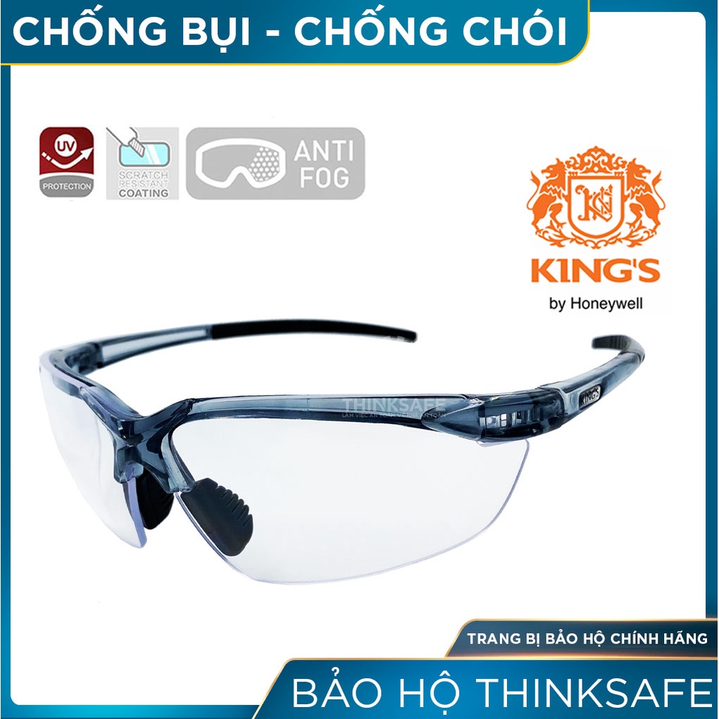 Kính bảo hộ Kings KY711 chống bụi, tia UV trong suốt, chống mờ sương Kính chống bụi đi đường - THINKSAFE