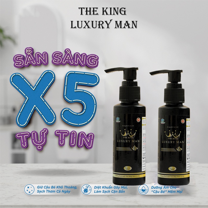 Dung Dịch Vệ Sinh Nam Giới The King Luxury Man Hương Nước Hoa Cao Cấp Khử Mùi Công Nghệ Mới Chai 100Ml