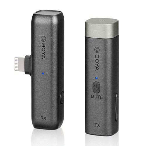 BOYA BY-WM3D - Mic thu âm không dây dành cho thiết bị iOS (iPhone cổng Lightning), Cameras (2.4 GHz)